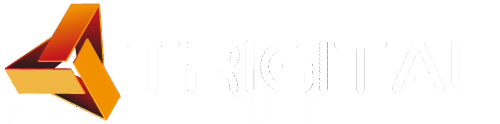 Trigital Infográfica - logotipo horizontal versión blanca, soluciones postproducción y audiovisual