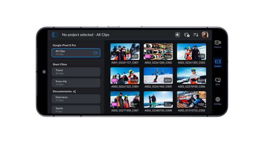 aplicación Blackmagic Camera para Android