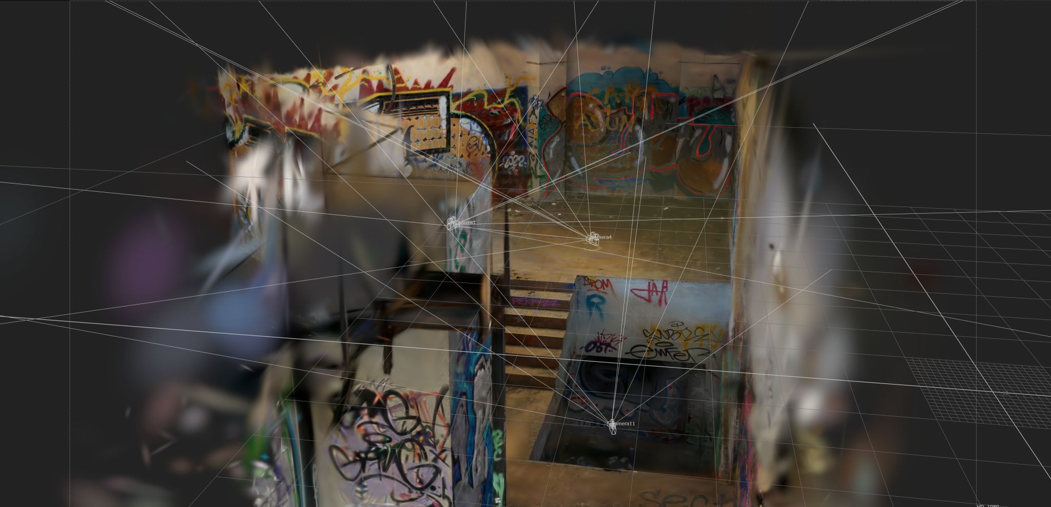 Gaussian Splatting en Nuke 17 con reconstrucción 3D de escena real y múltiples cámaras
