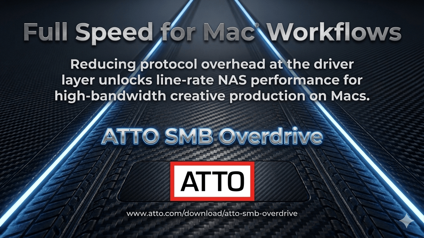ATTO SMB Overdrive, rendimiento NAS a línea de velocidad para workflows creativos en macOS